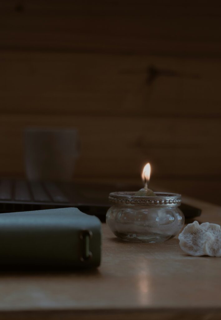 relaxing image with candle in a spa